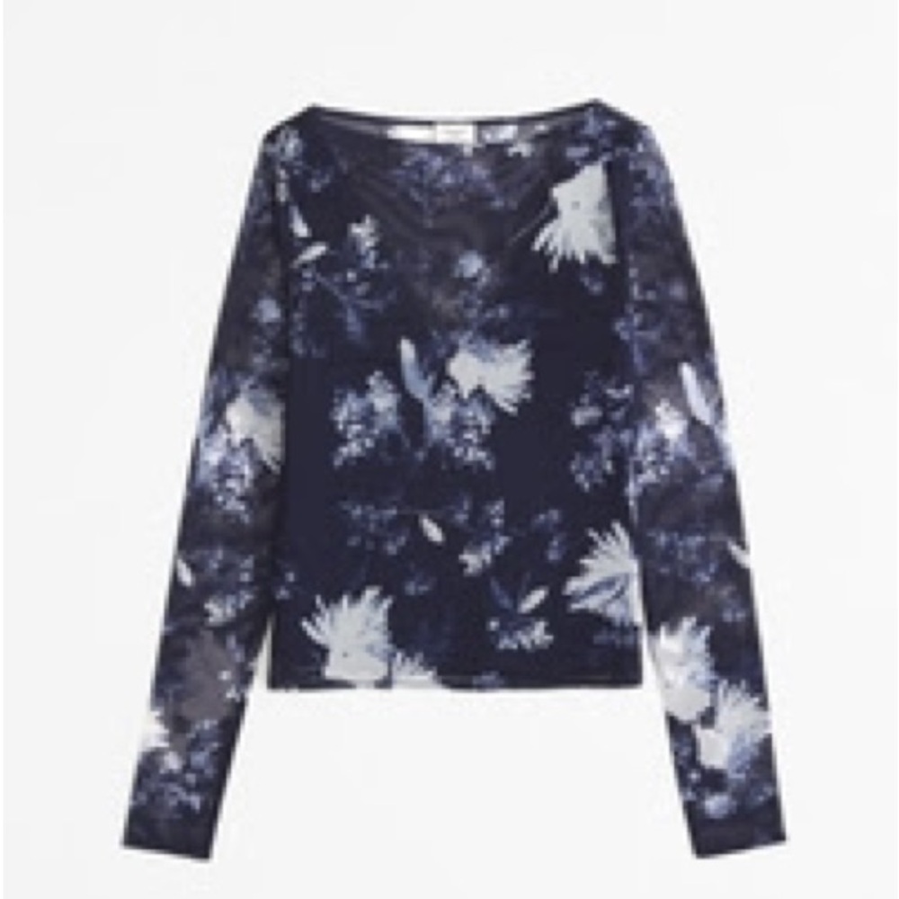 Floral Mesh Long Sleeve Top